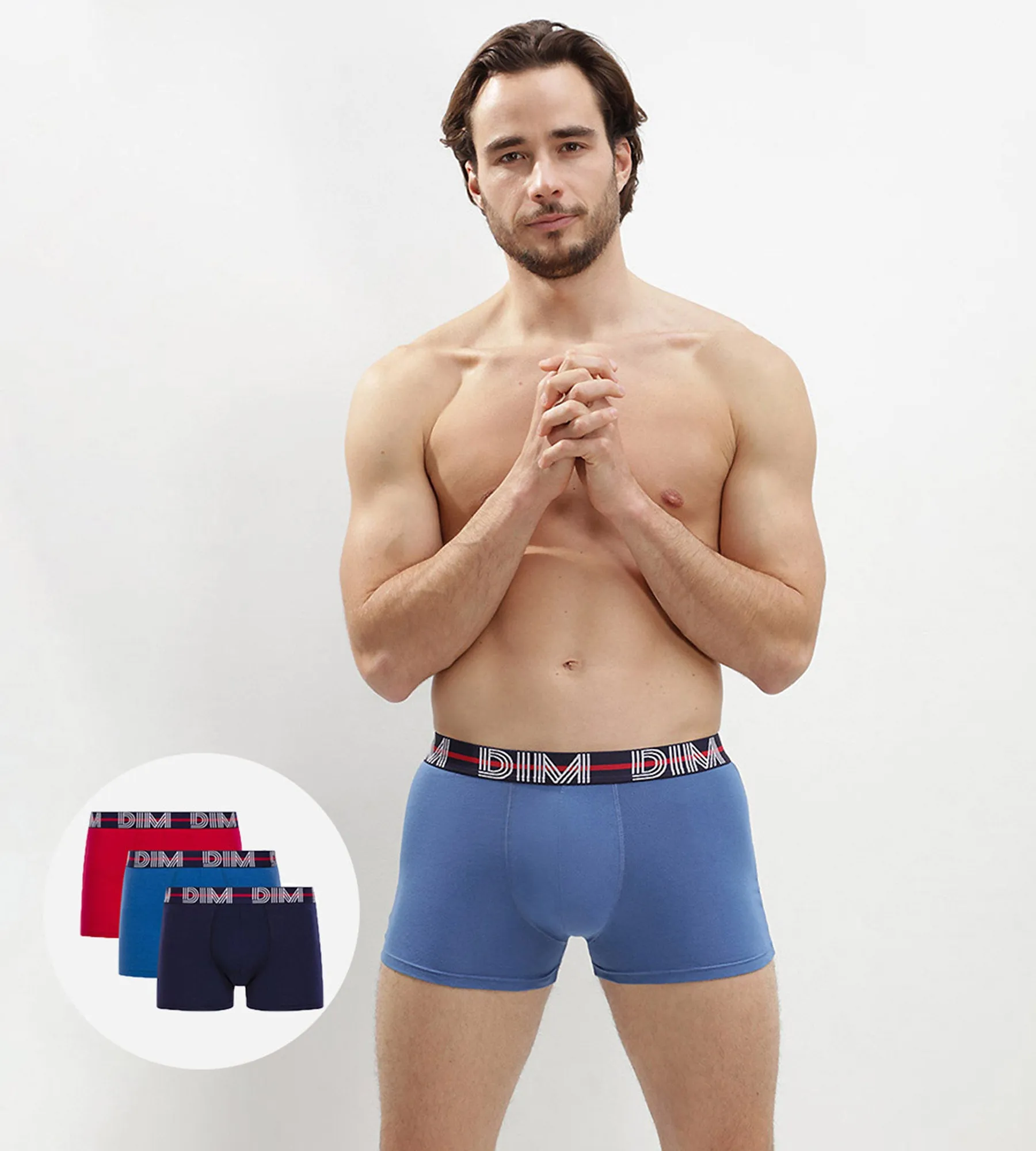 3-pack red. dark blue and sly blue trunks - Dim Powerful