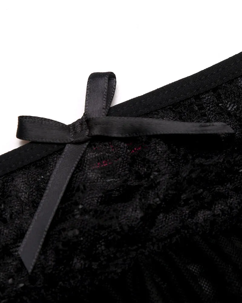 3 Piece Sets Lace Bralette. Skirt with Panty