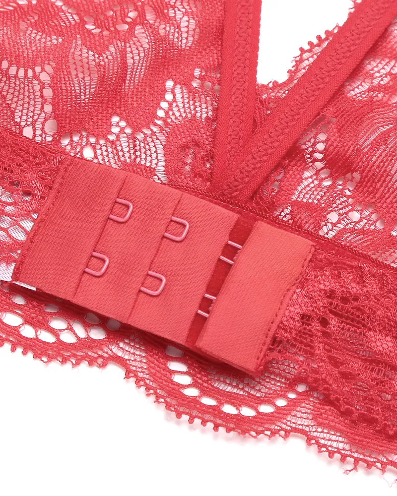 3 Piece Sets Lace Bralette. Skirt with Panty