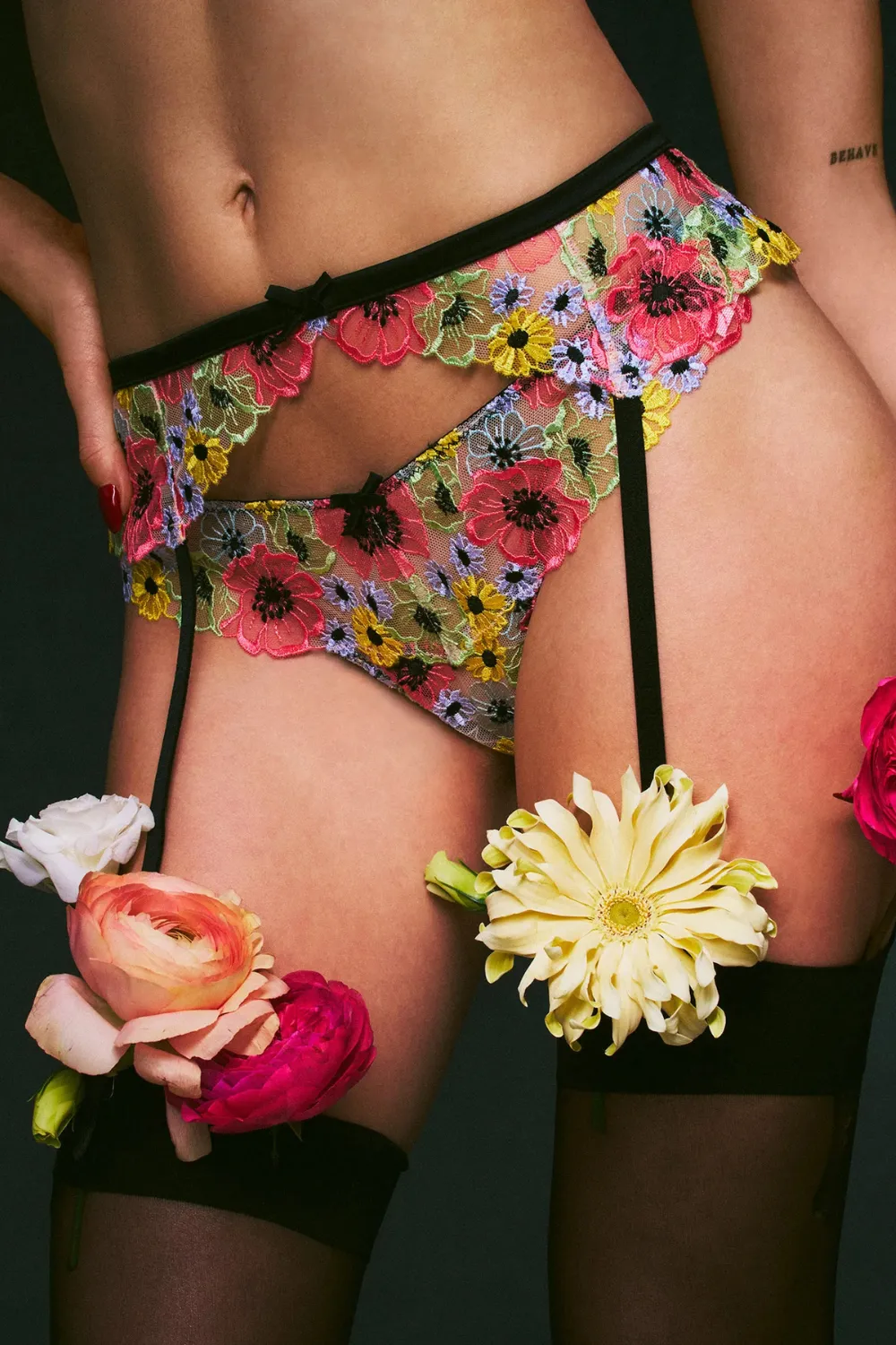 Azalea Embroidery Suspender