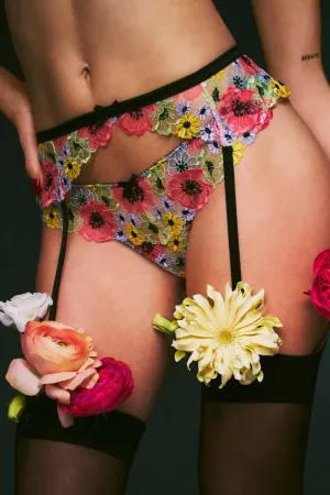 Azalea Embroidery Thong