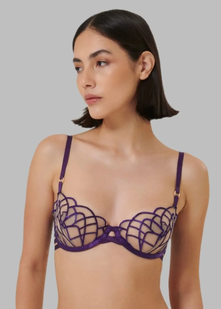 Beatrix Wired Bra (Acai Purple/Sheer)