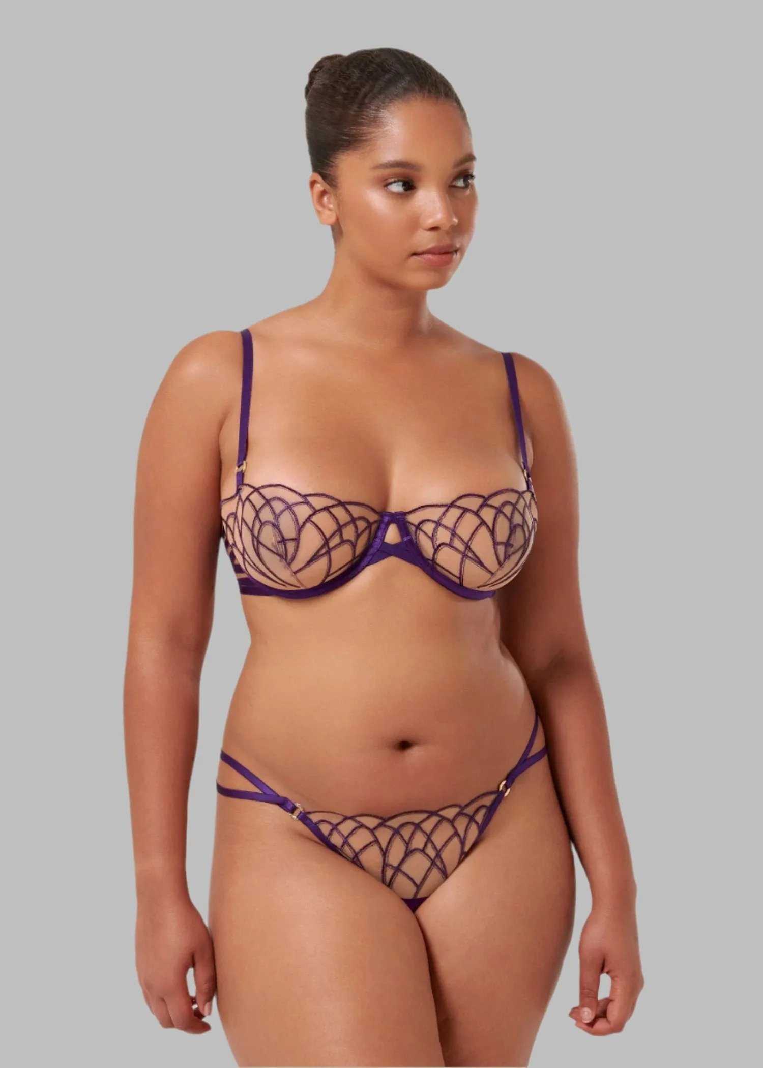 Beatrix Wired Bra (Acai Purple/Sheer)