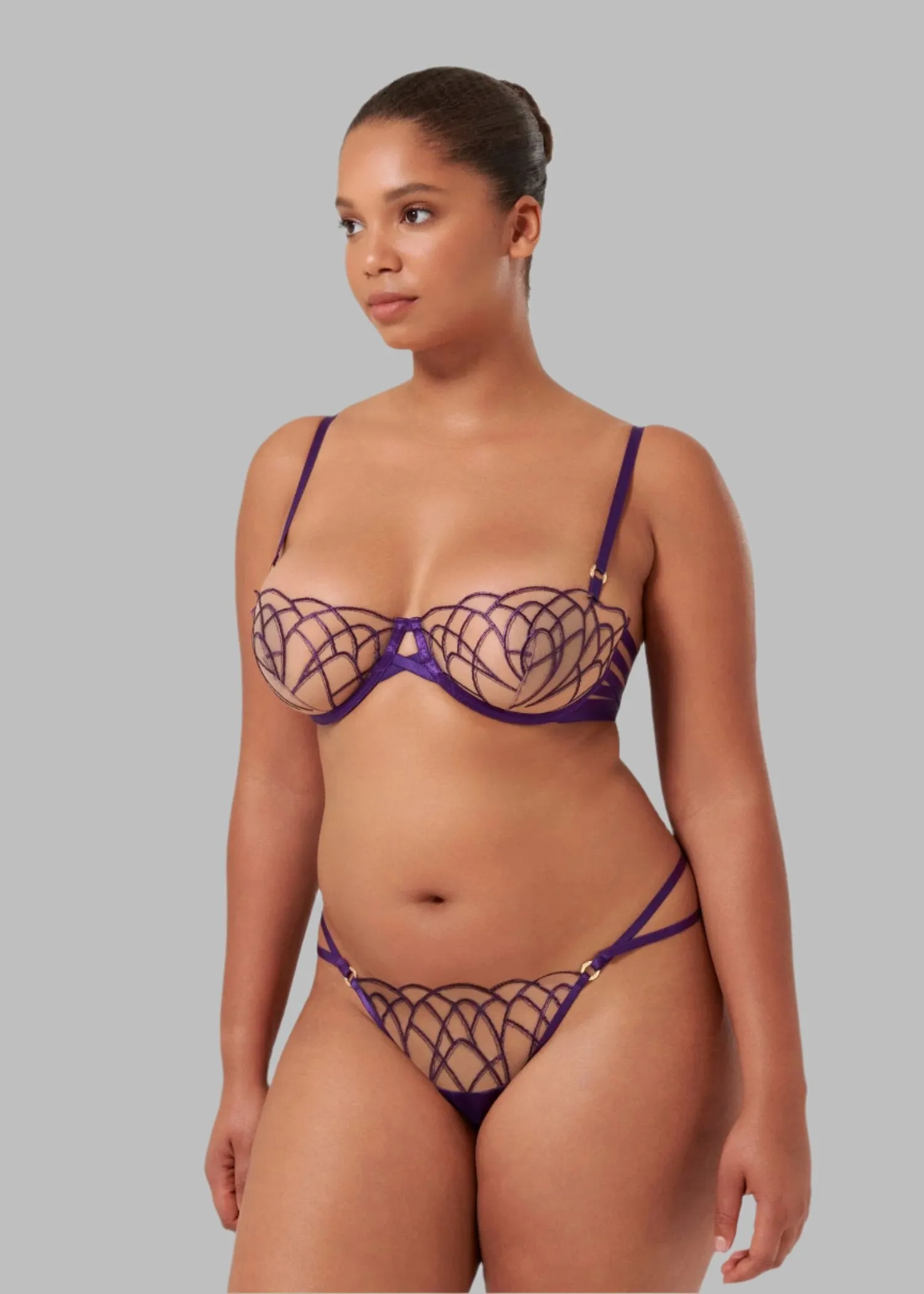 Beatrix Wired Bra (Acai Purple/Sheer)
