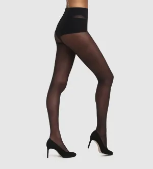 Black Diam's Ventre Plat 25 tummy-flattening tights