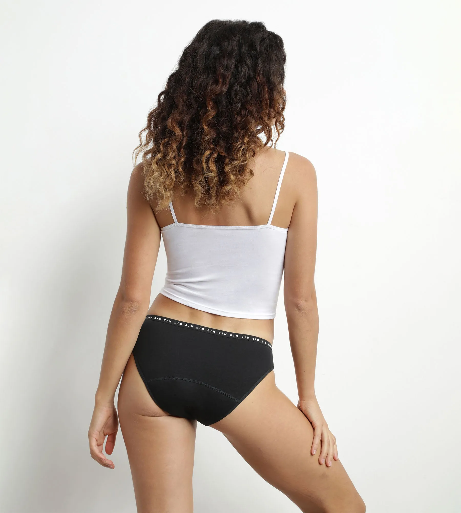 Black Organic Cotton Reusable Period Panties - Medium Flow Dim Protect