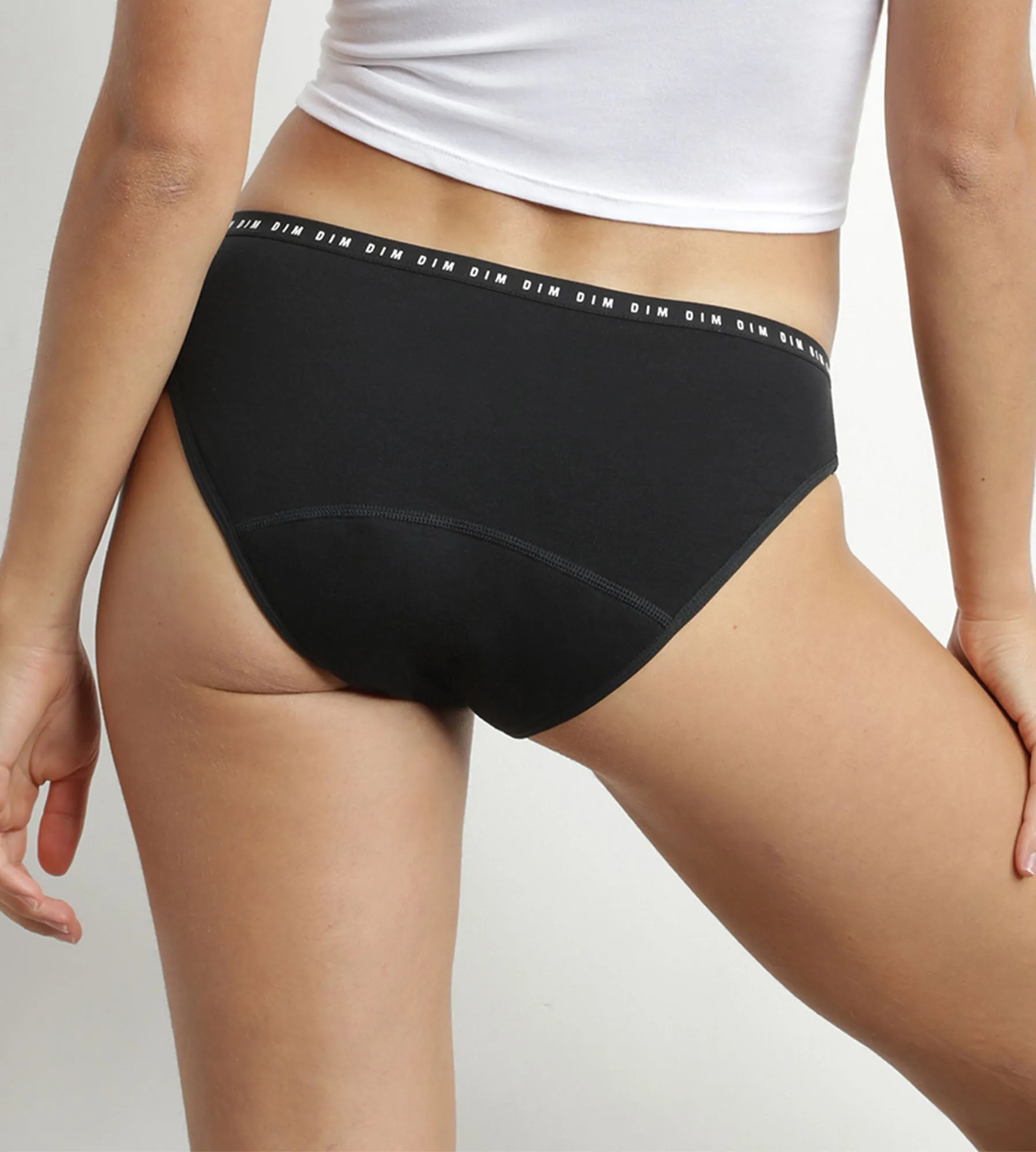 Black Organic Cotton Reusable Period Panties - Medium Flow Dim Protect