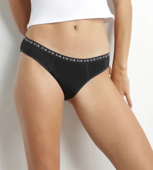 Black Organic Cotton Reusable Period Panties - Medium Flow Dim Protect