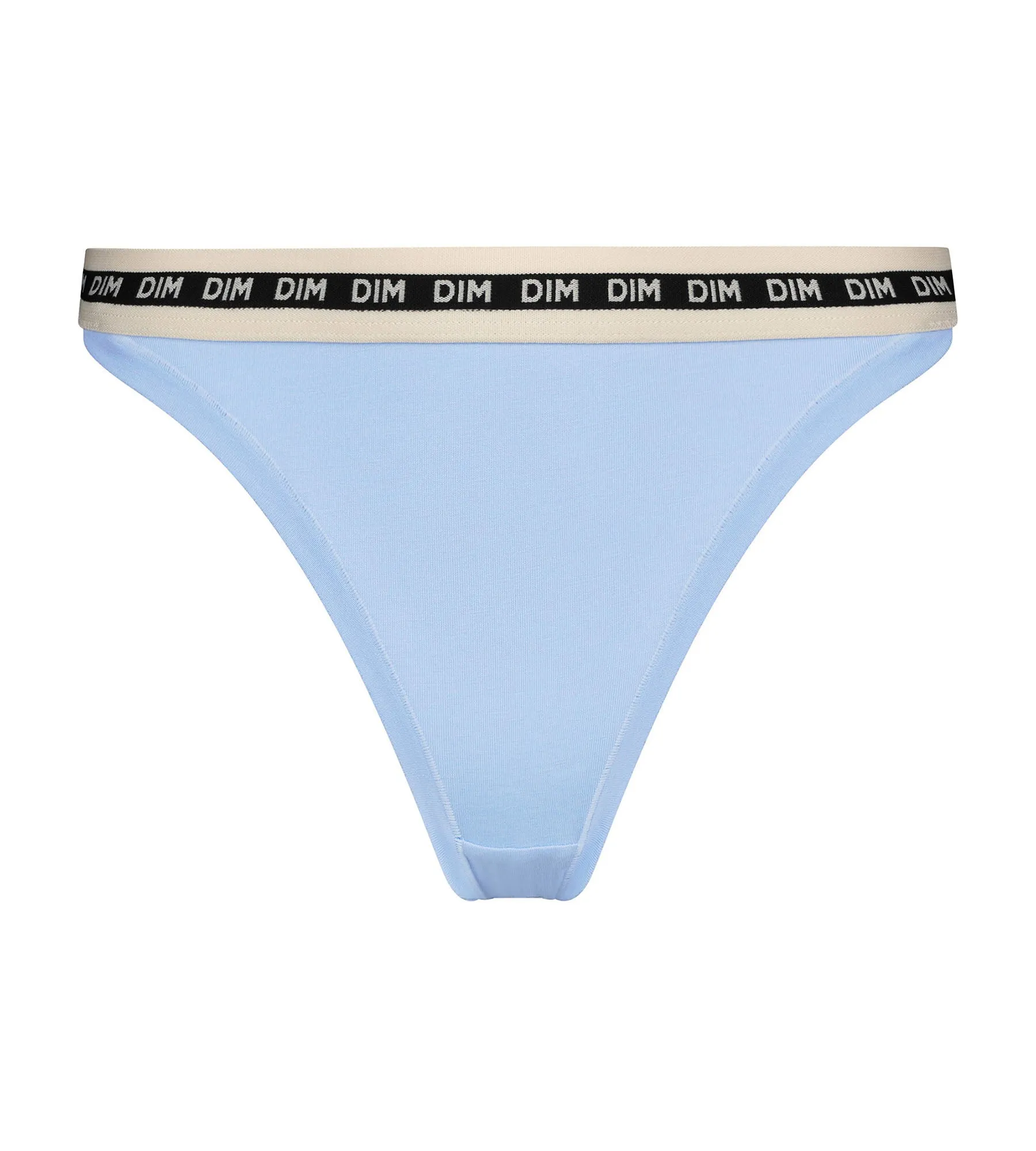 Blue cotton modal tanga with contrasting waistband Dim Icons Essentiel