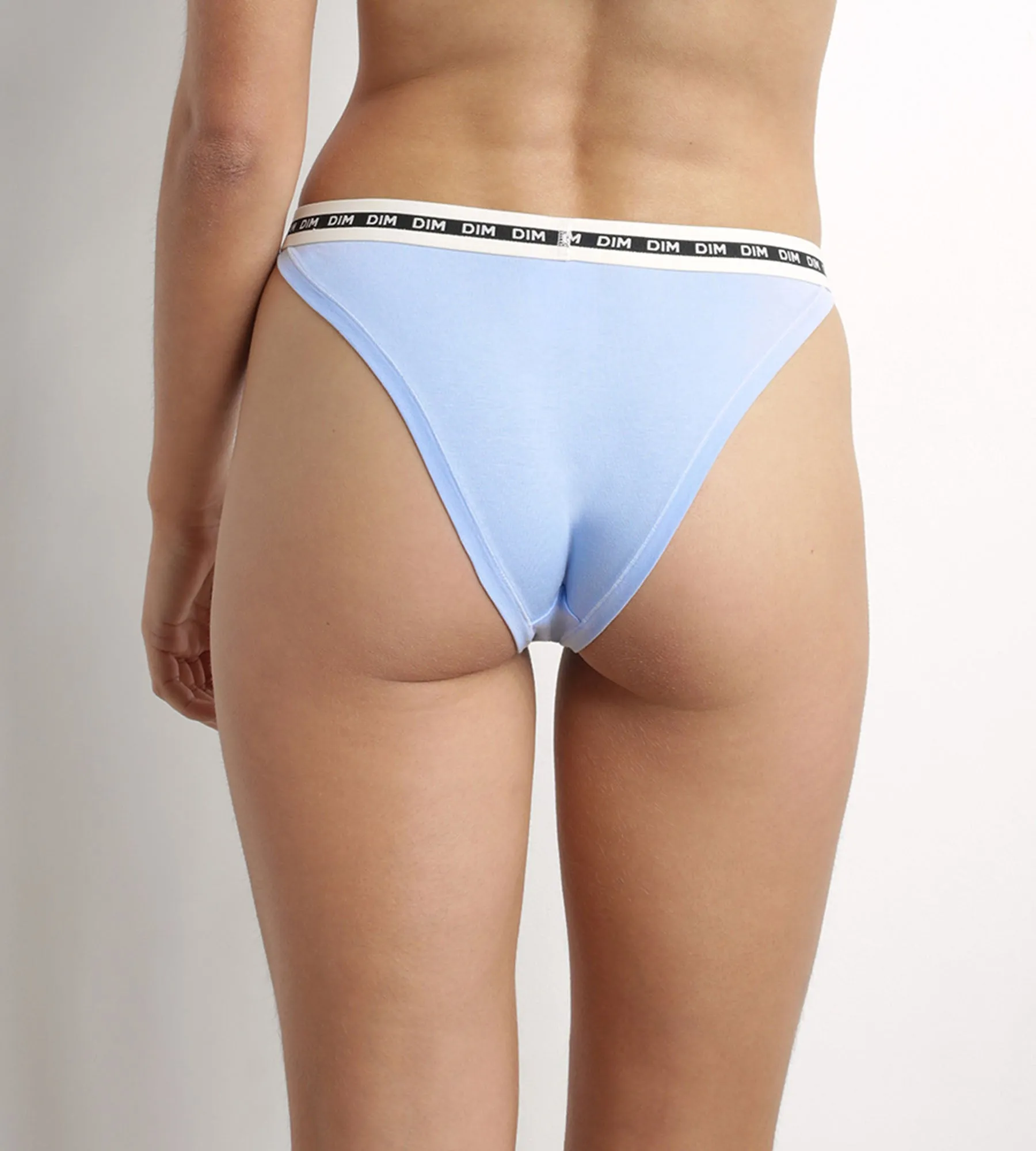 Blue cotton modal tanga with contrasting waistband Dim Icons Essentiel