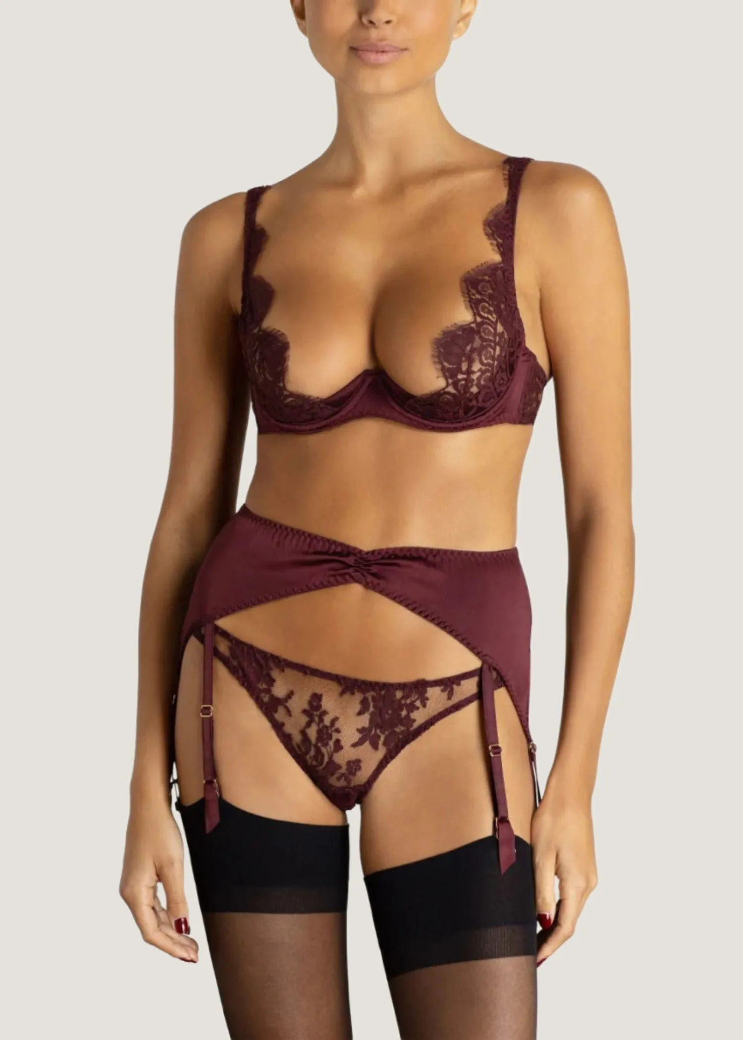 Camellia Suspender Knicker (Sienna)