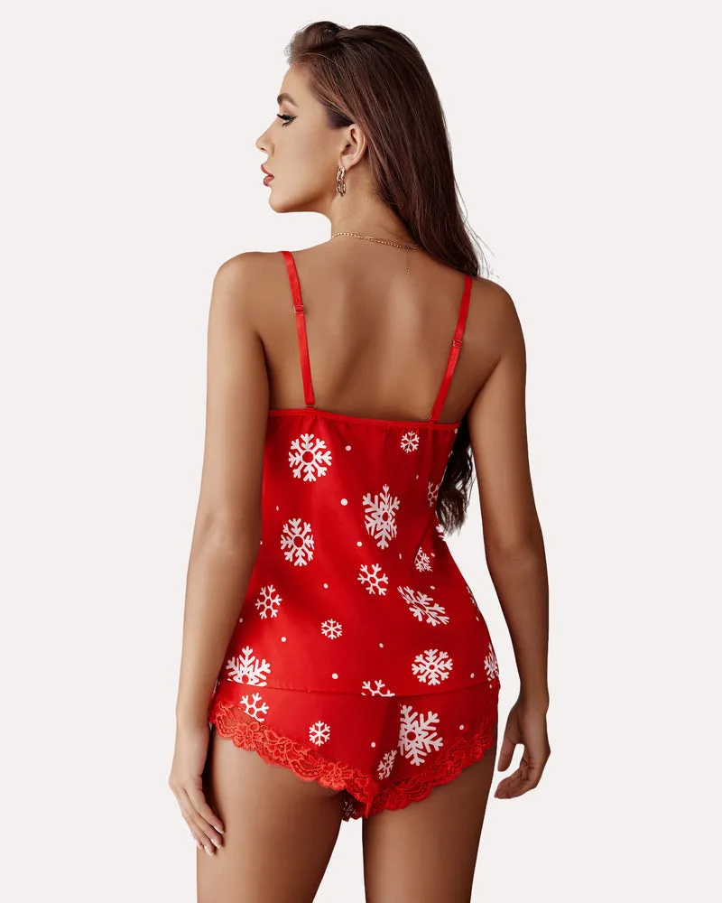 Christmas Satin Pajamas Set