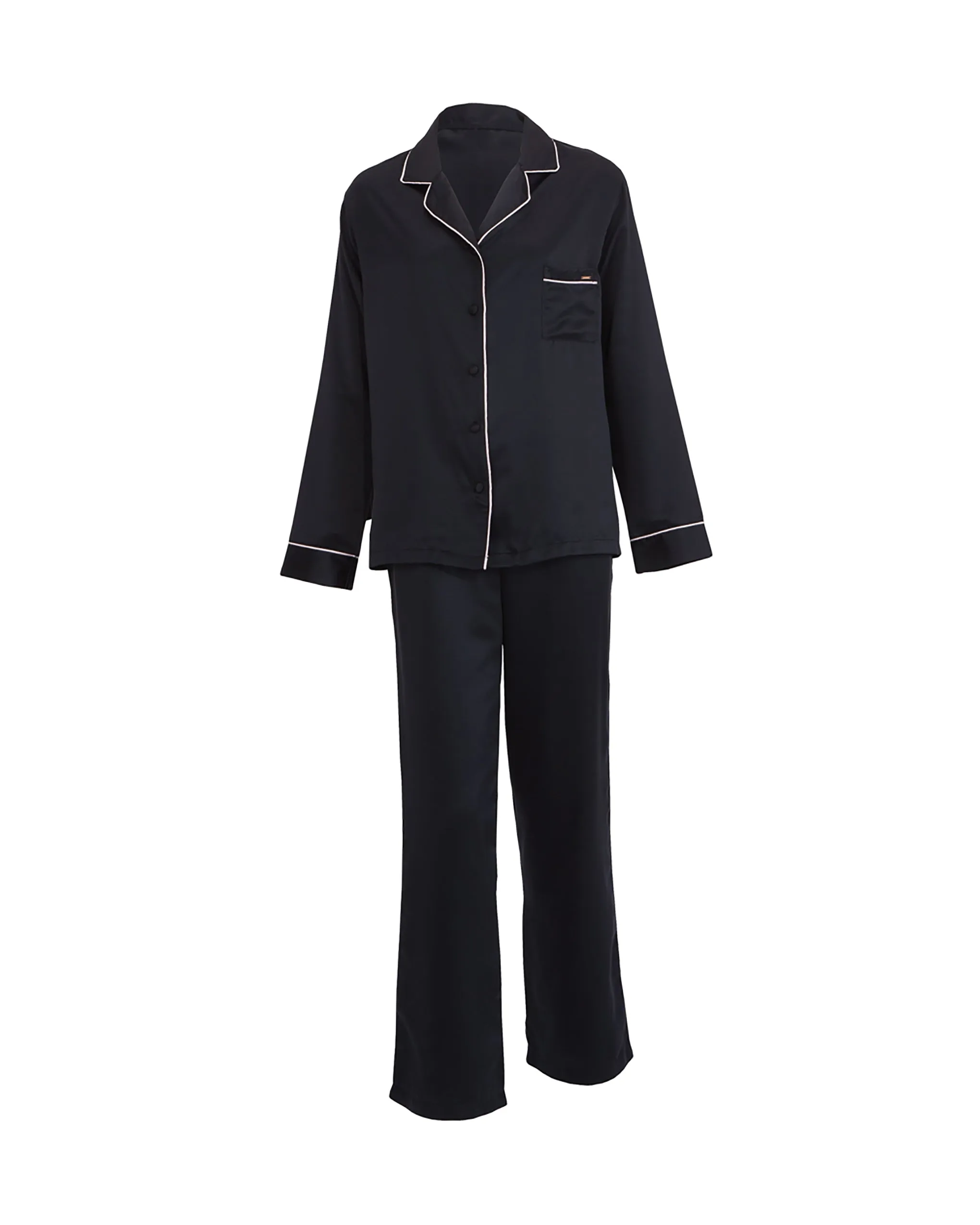 Claudia Shirt and Trouser Set Black/Pale Pink