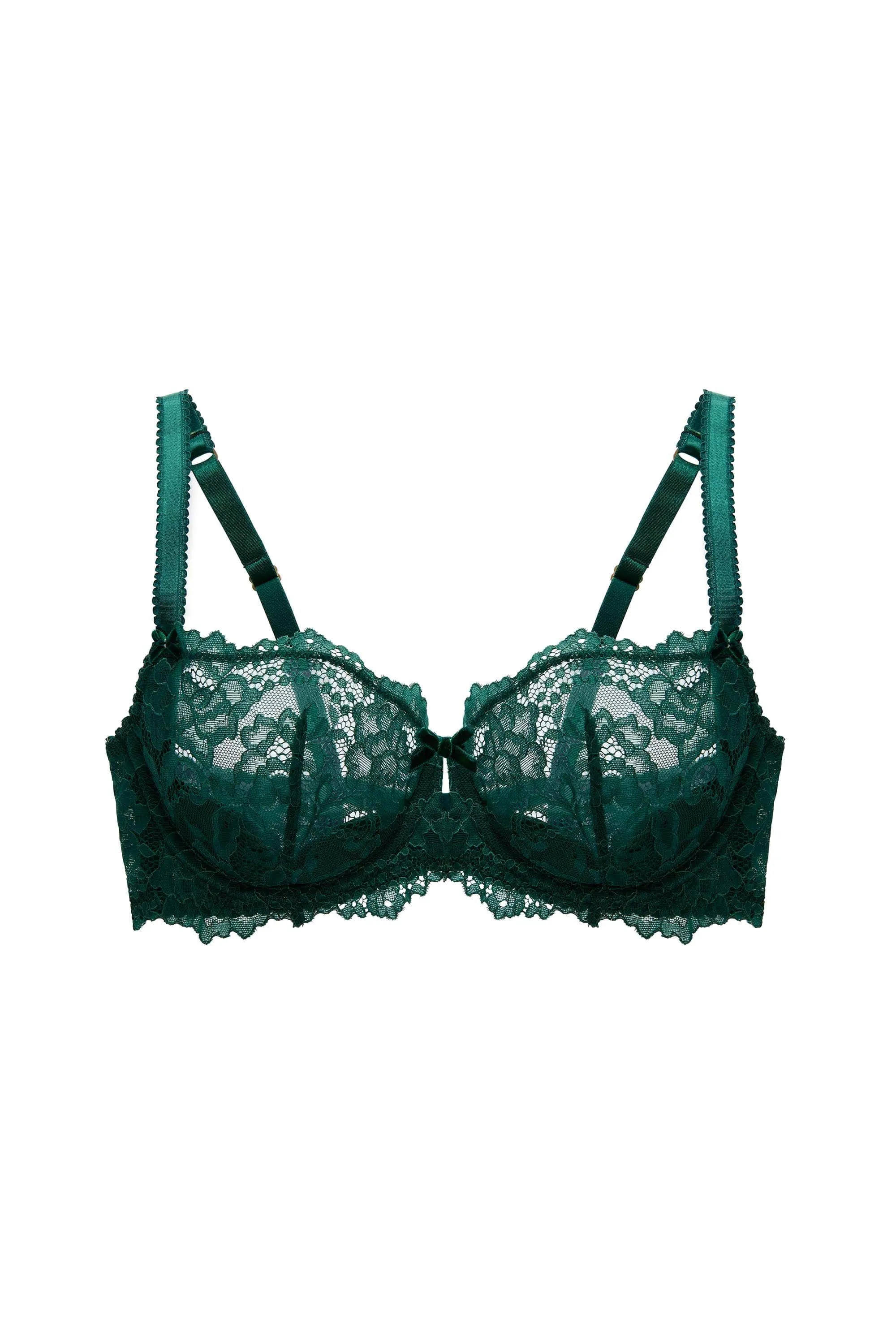 Cora Green Lace Underwire Balconette Bra