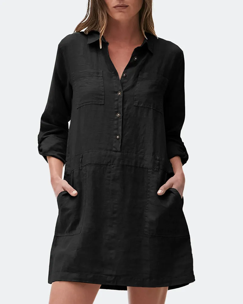Cotton Linen Midi Dress