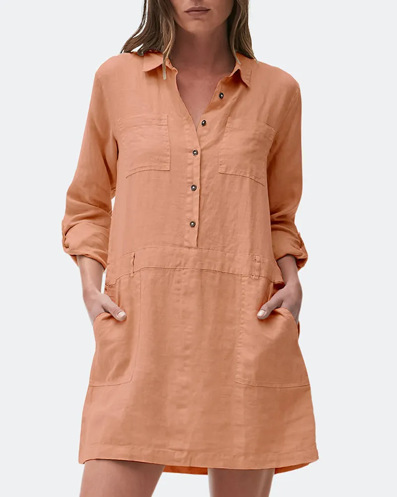 Cotton Linen Midi Dress