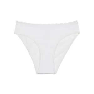 Culotte fille en coton stretch à ceinture dentelle Blanc Dim trendy
