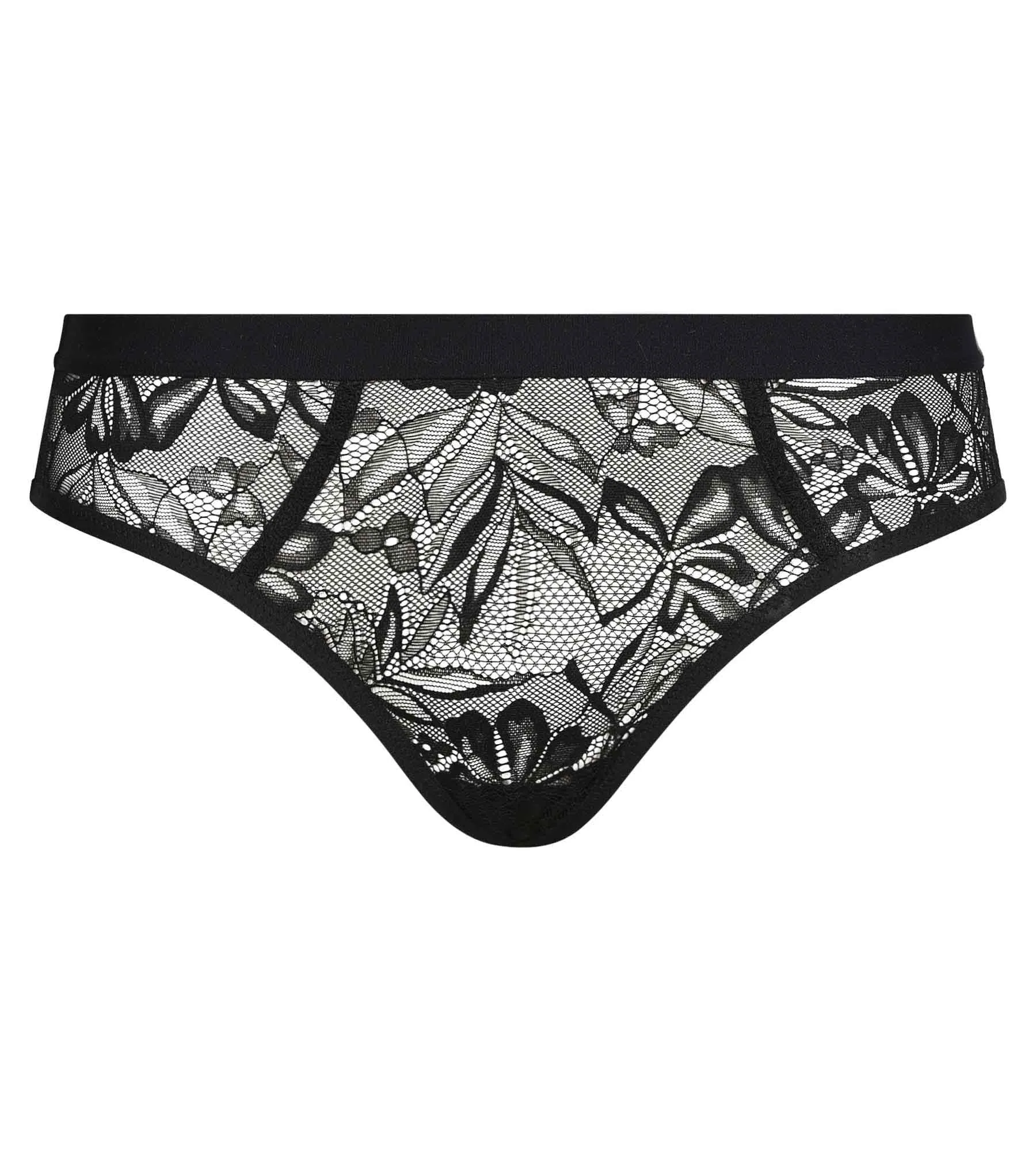 Culotte midi pour femme en dentelle noire à feuillage Mod de Dim