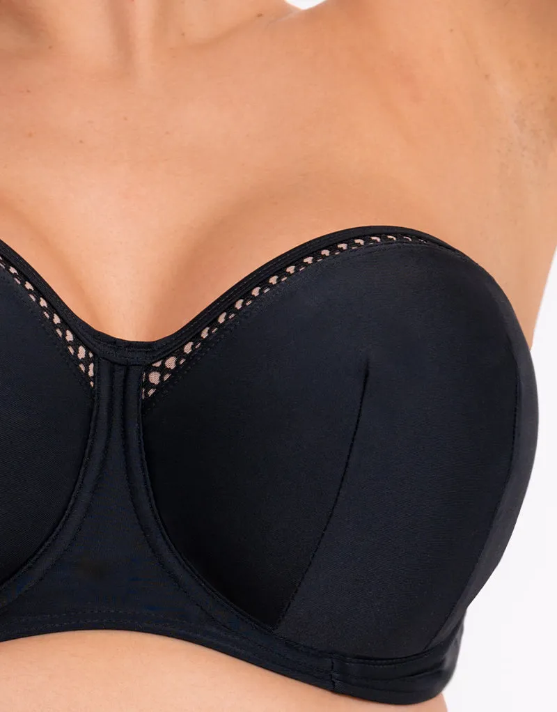 Curvy Kate First Class Bandeau Strapless Multiway Bikini Top Black