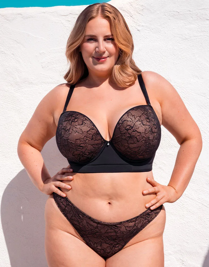 Curvy Kate Hey Girls SuperPlunge Strapless Multiway Bra Black/Latte
