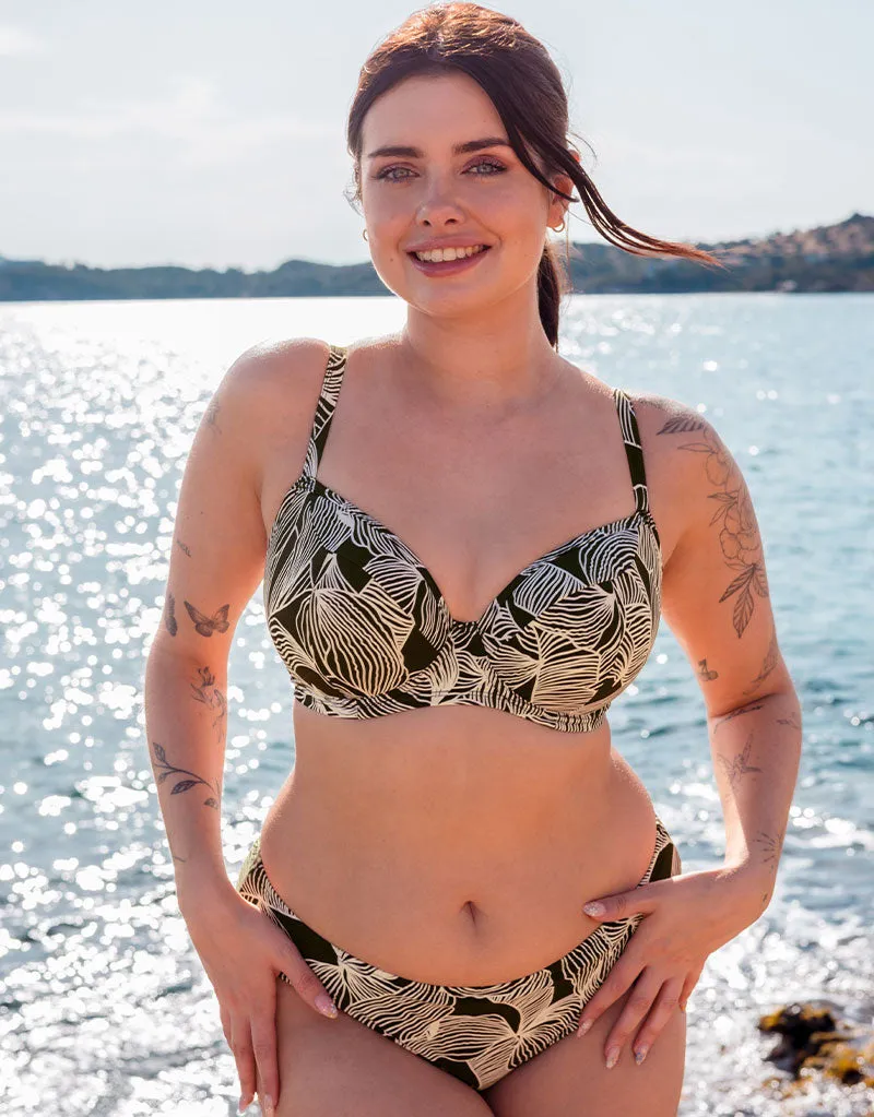 Curvy Kate Ripple Reef Bikini Brief Black Print