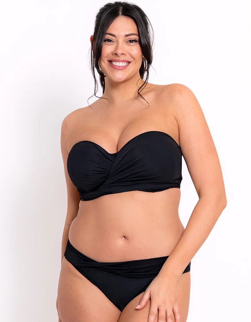 Curvy Kate Wrapsody Bandeau Strapless Multiway Bikini Black