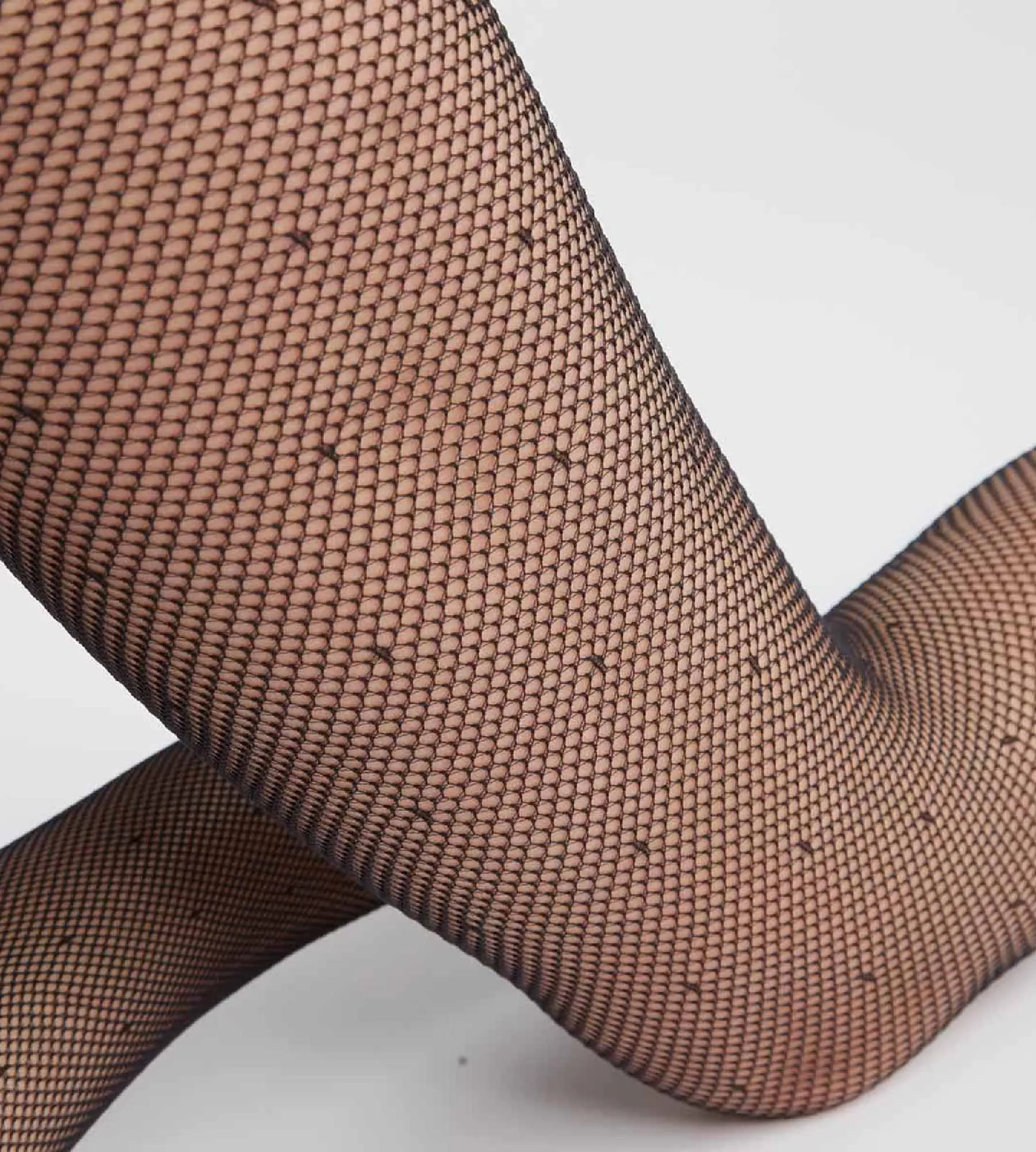 Dim Style Black Women's tights in veil and polka dots with sexy high cut
