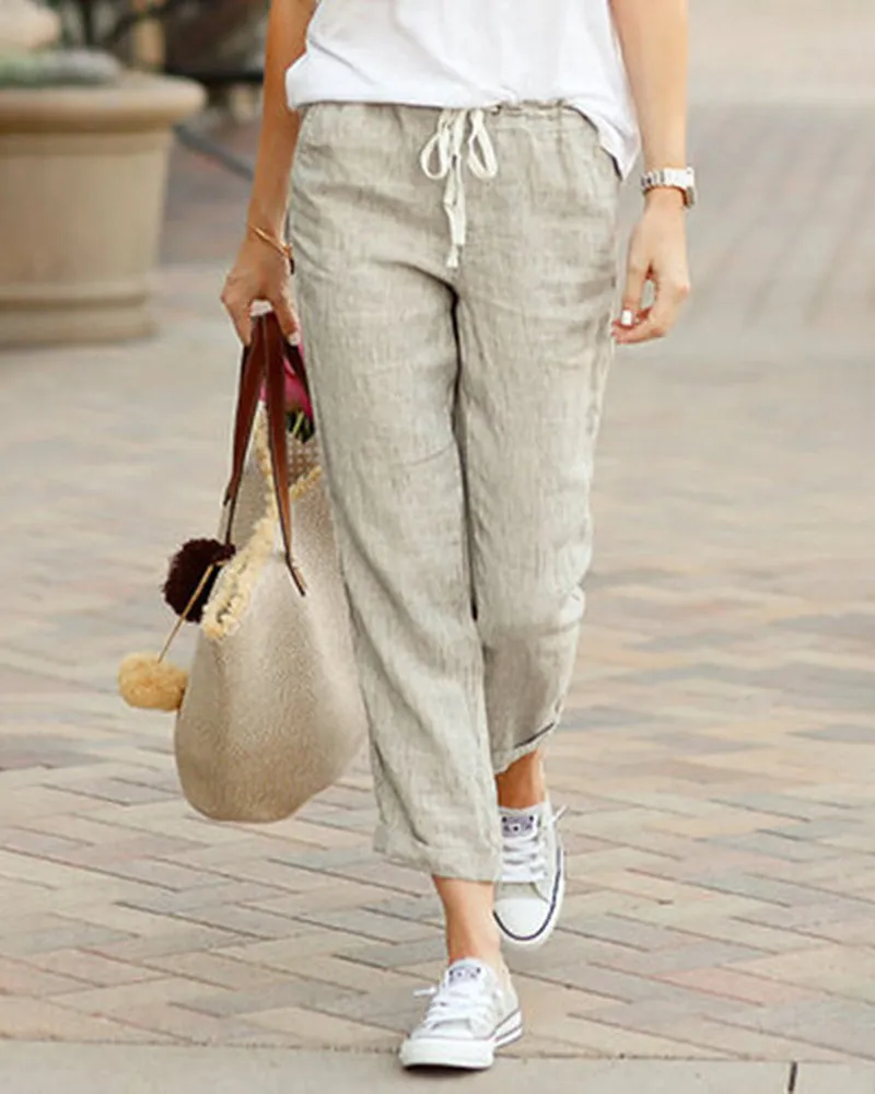 Drawstring Elastic Pants