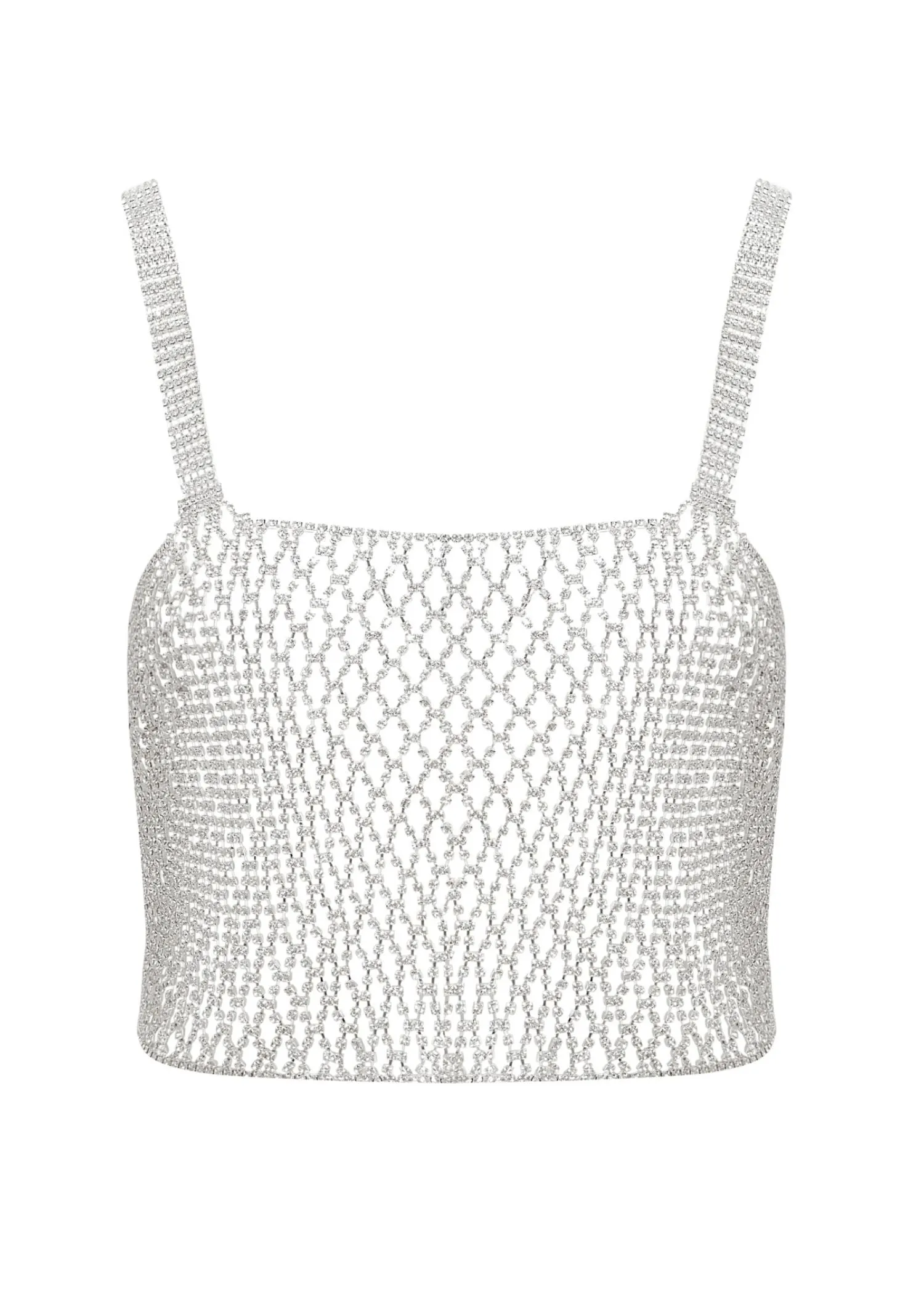 Elsa Diamond Lattice Cami (Silver/Clear)