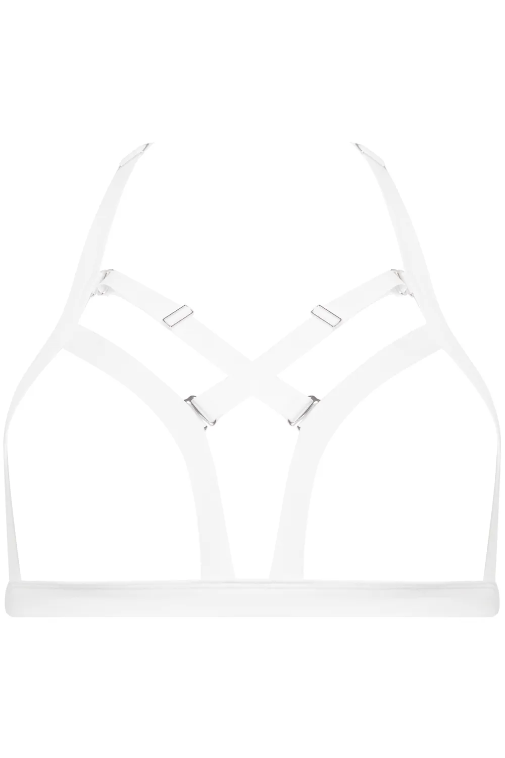 Fatale Open Triangle Bikini Top in White