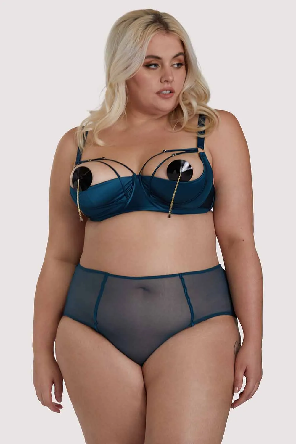 Firenza Strappy Teal Bra