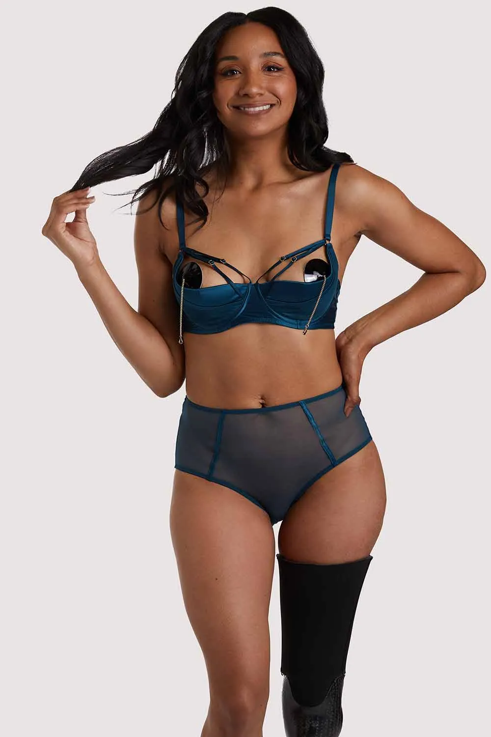 Firenza Strappy Teal Bra