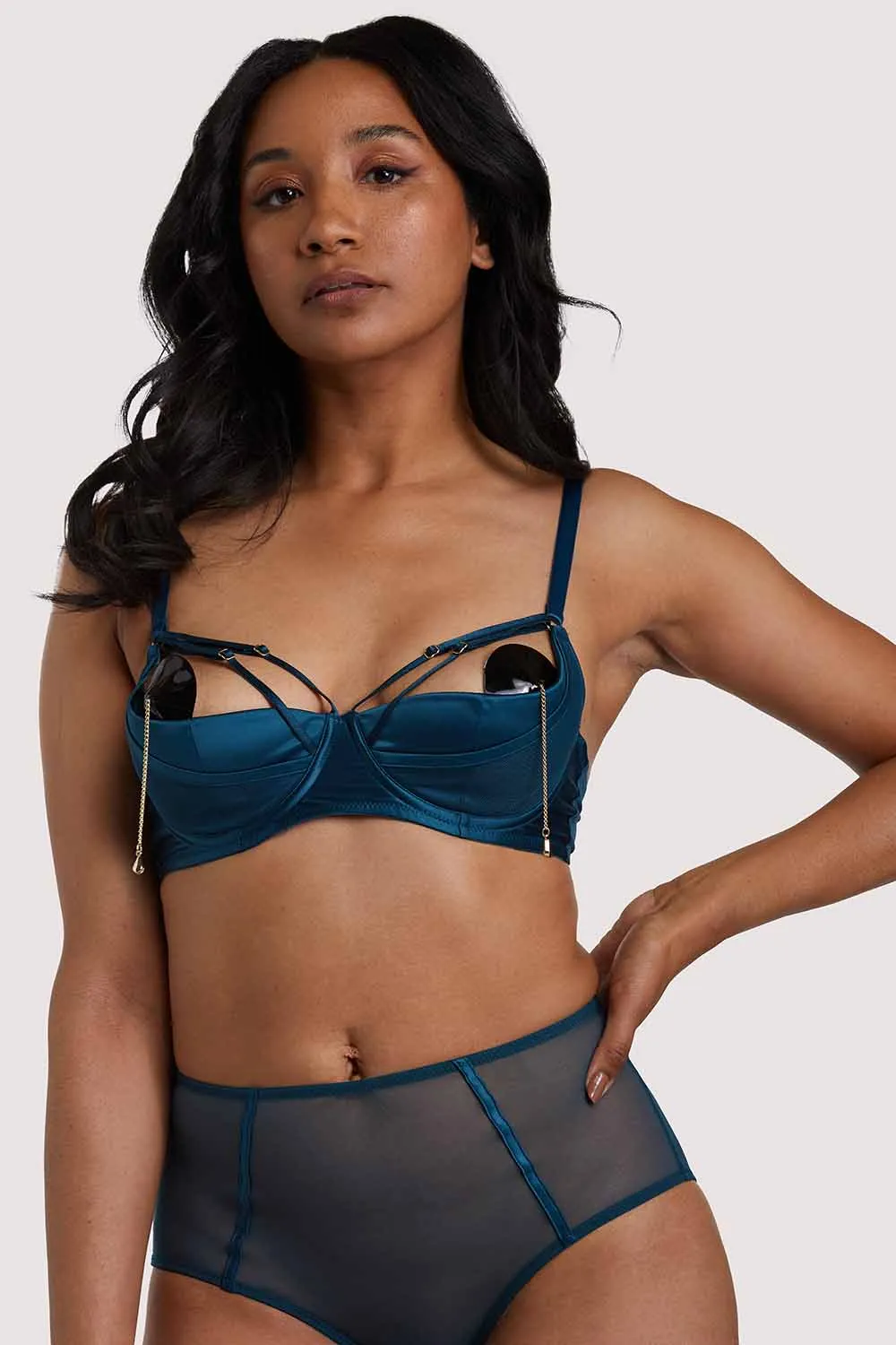 Firenza Strappy Teal Bra