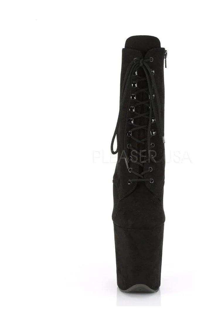 FLAMINGO-1020FS Platform Ankle Boot | Black Faux Leather