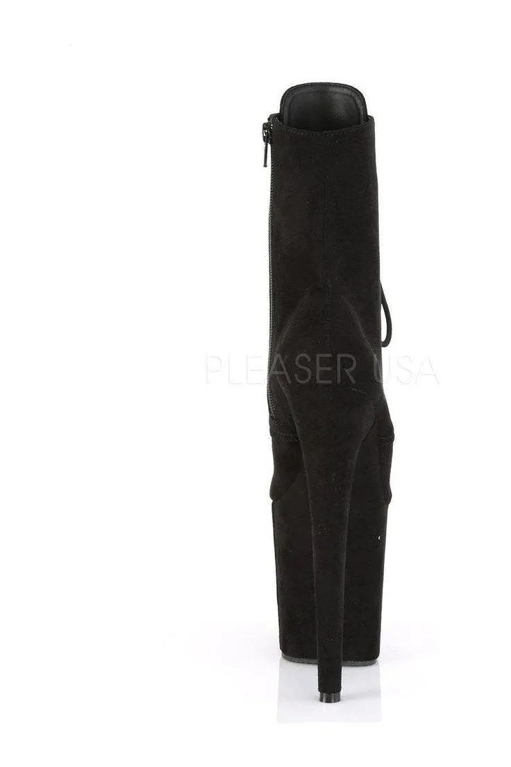 FLAMINGO-1020FS Platform Ankle Boot | Black Faux Leather