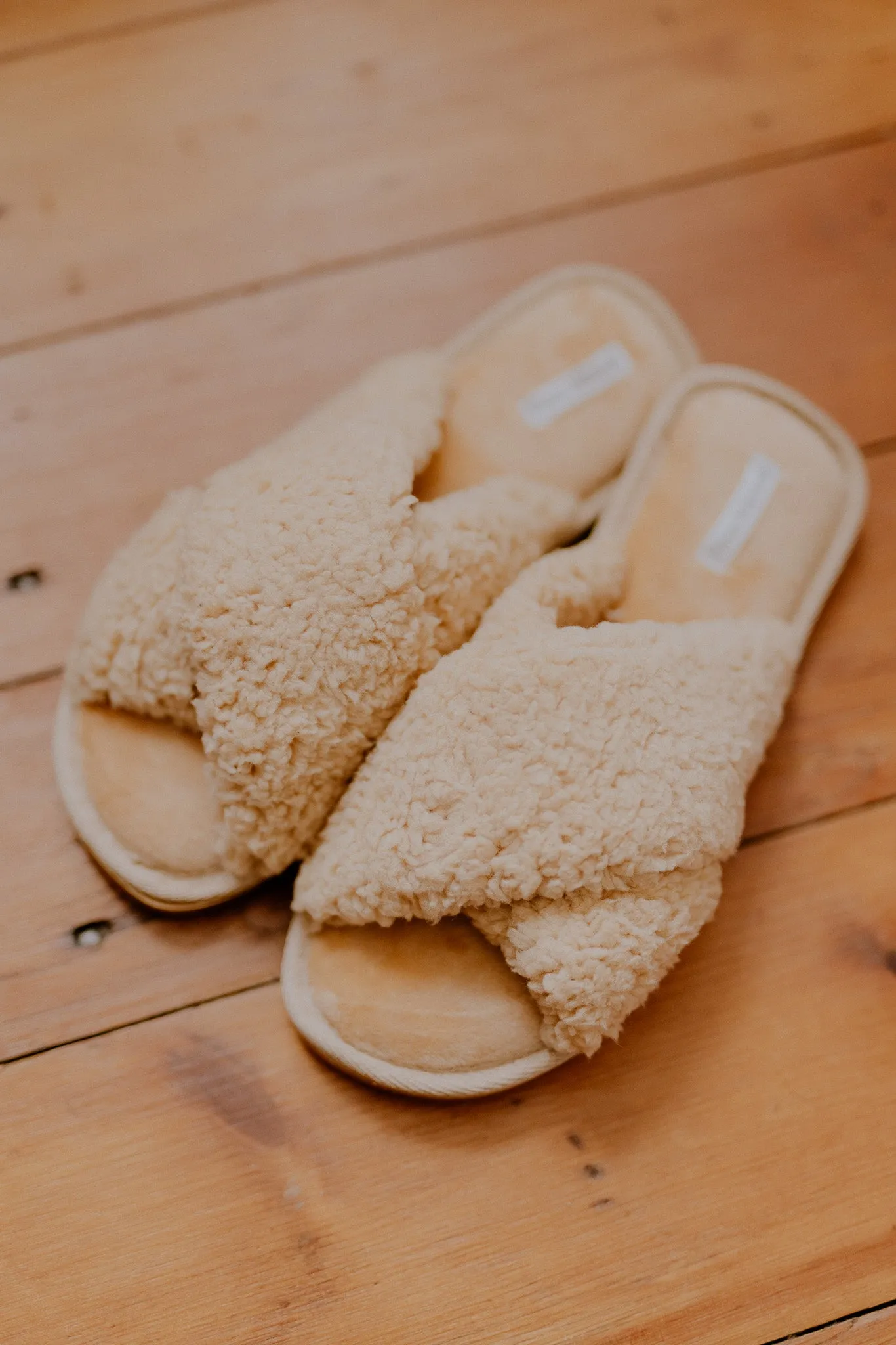 Flora Nikrooz Criss Cross Fluffy Fleece Slipper