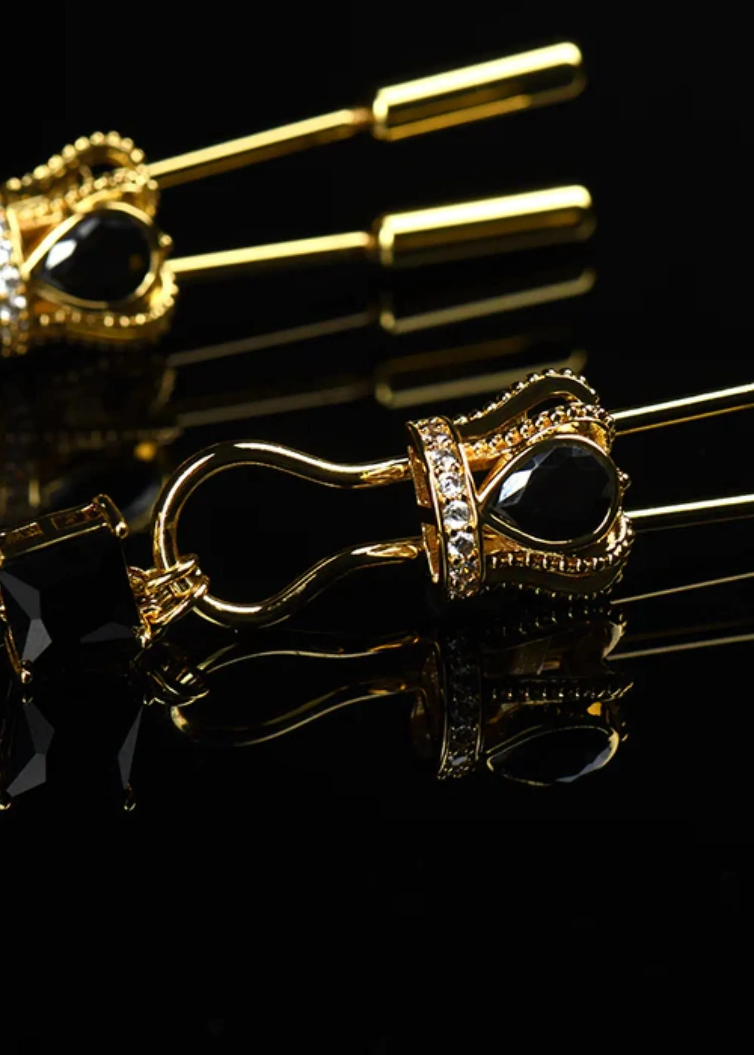 Gold Crown Chain Nipple Clamps
