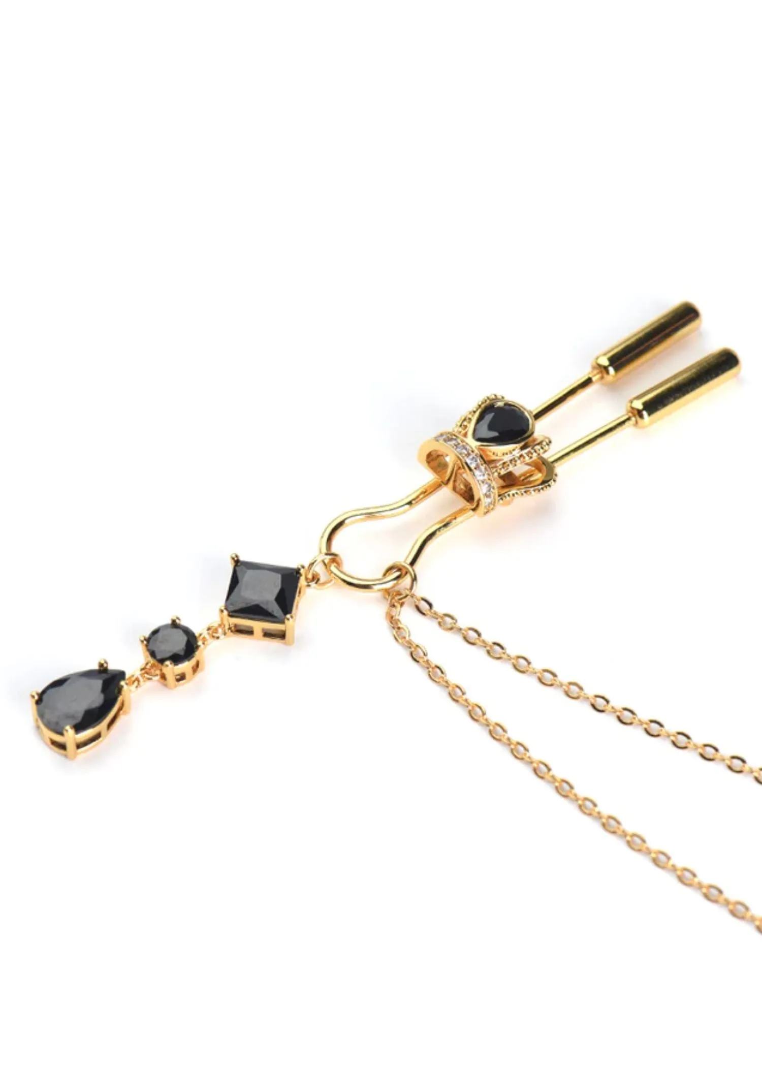 Gold Crown Chain Nipple Clamps