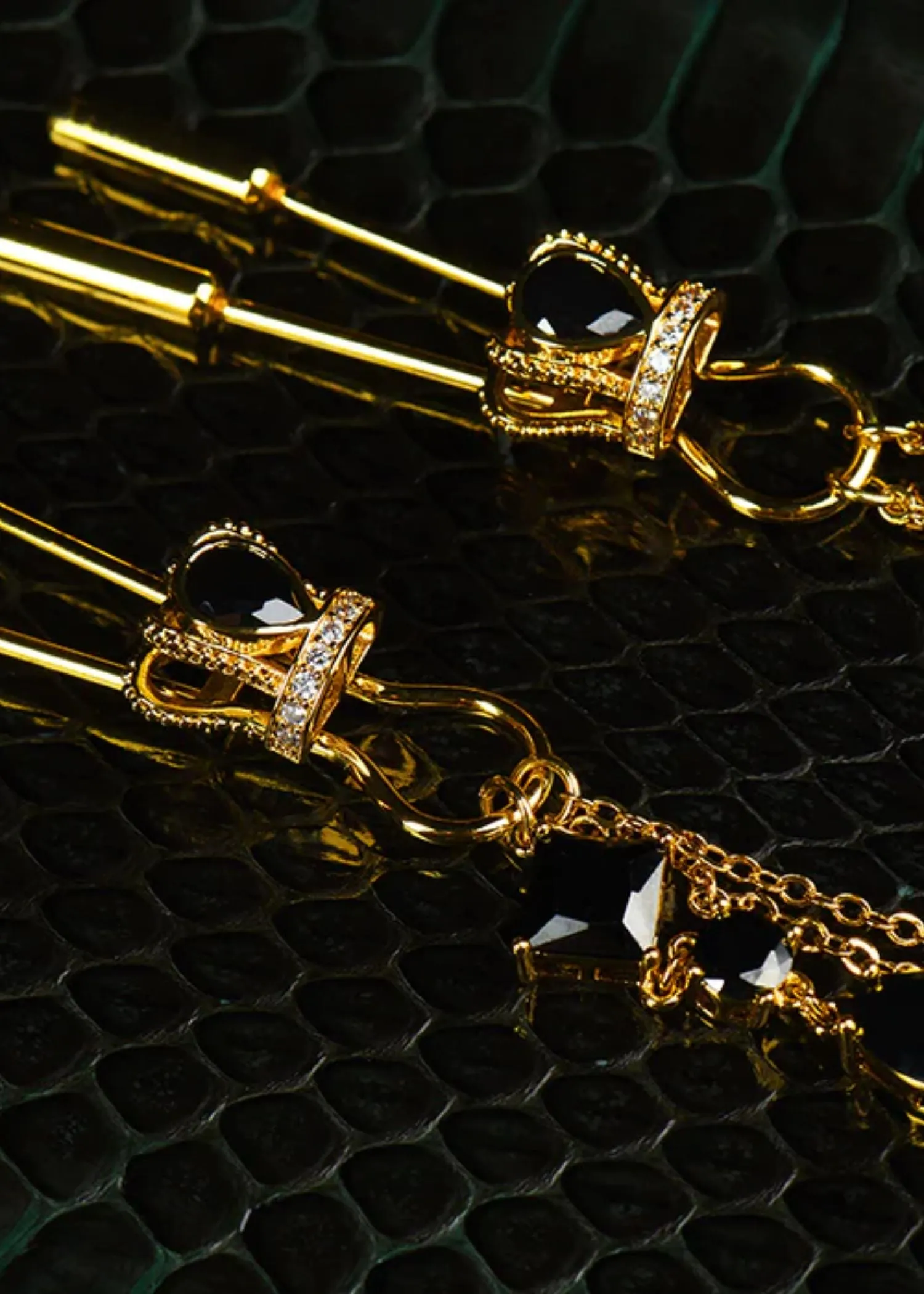 Gold Crown Chain Nipple Clamps