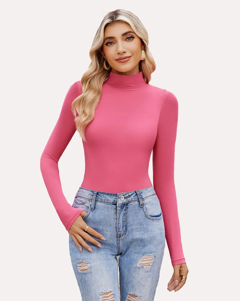 High Neck Snap Closure Soft Bodysuit Shapewear