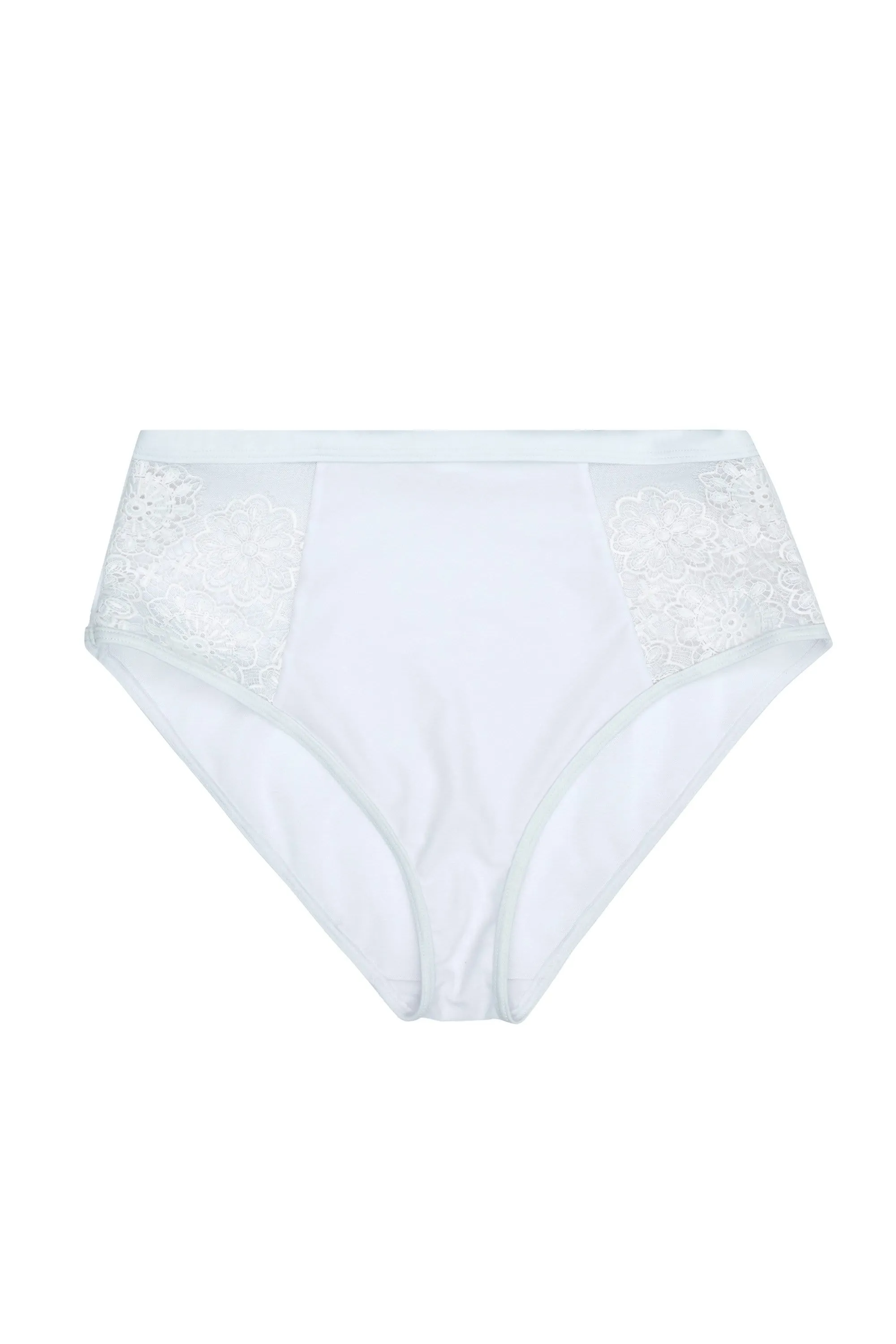 Hunter McGrady Plus Size/Curve White Lace Panelled Bikini Bottom