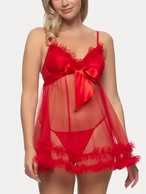 Jezebel Veil Tulle Ruffle Babydoll