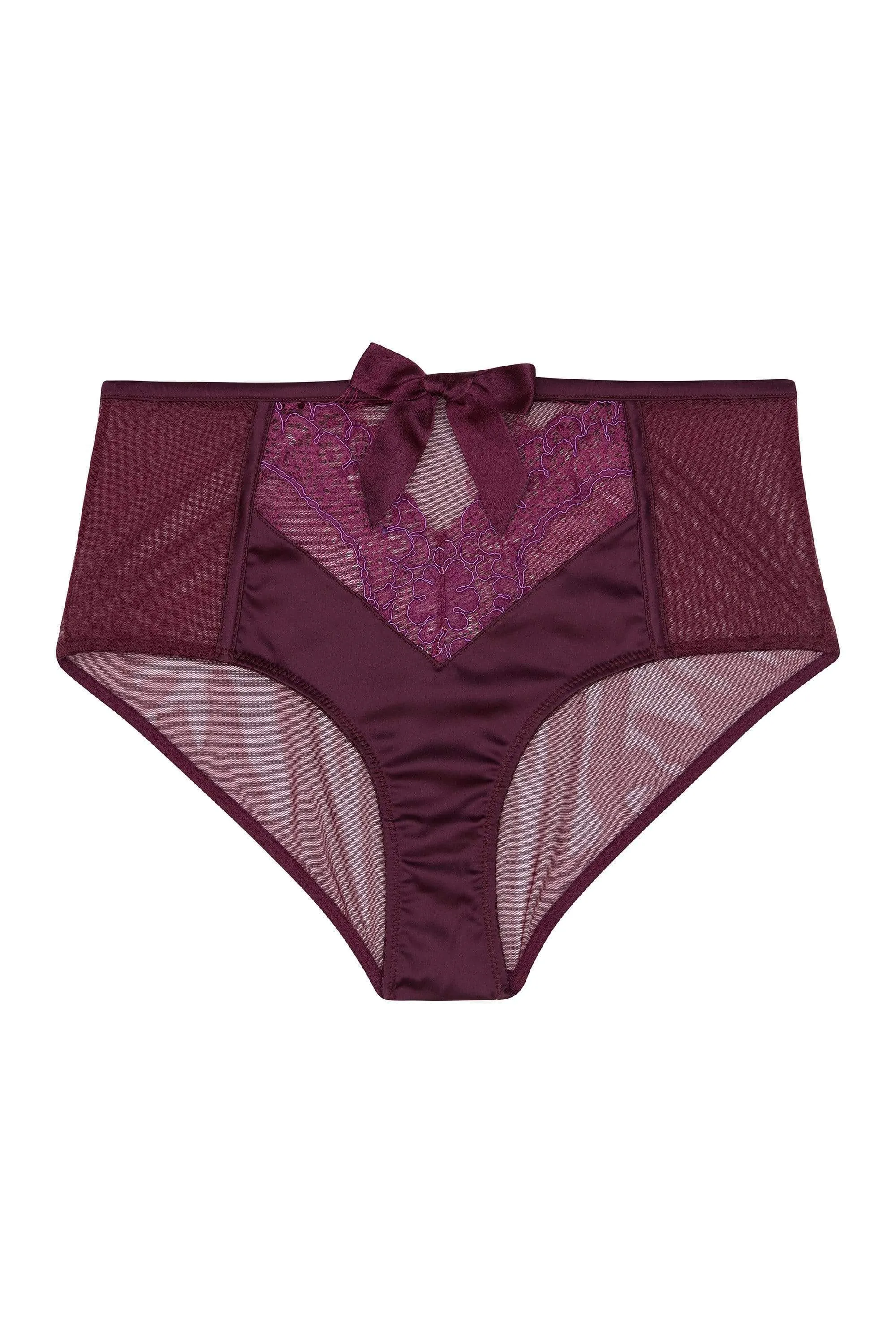 Josephine Aubergine Corded Lace High Waist Knicker