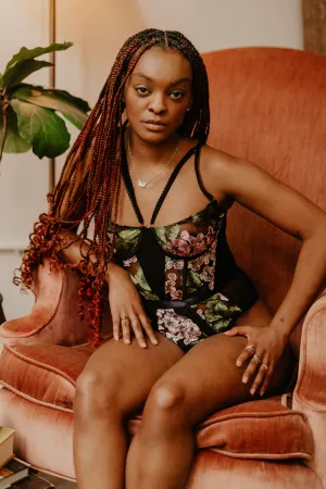 Kilo Brava Hydrangea Embroidered Underwire Bodysuit
