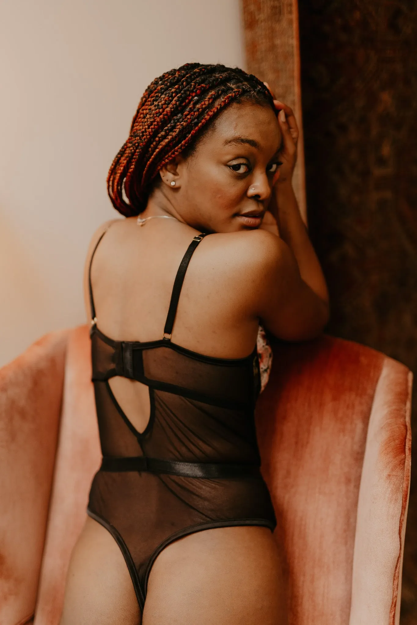 Kilo Brava Hydrangea Embroidered Underwire Bodysuit