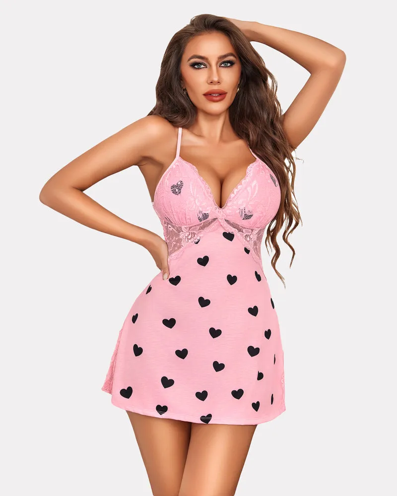 Lace Leopard Chemise Lingerie