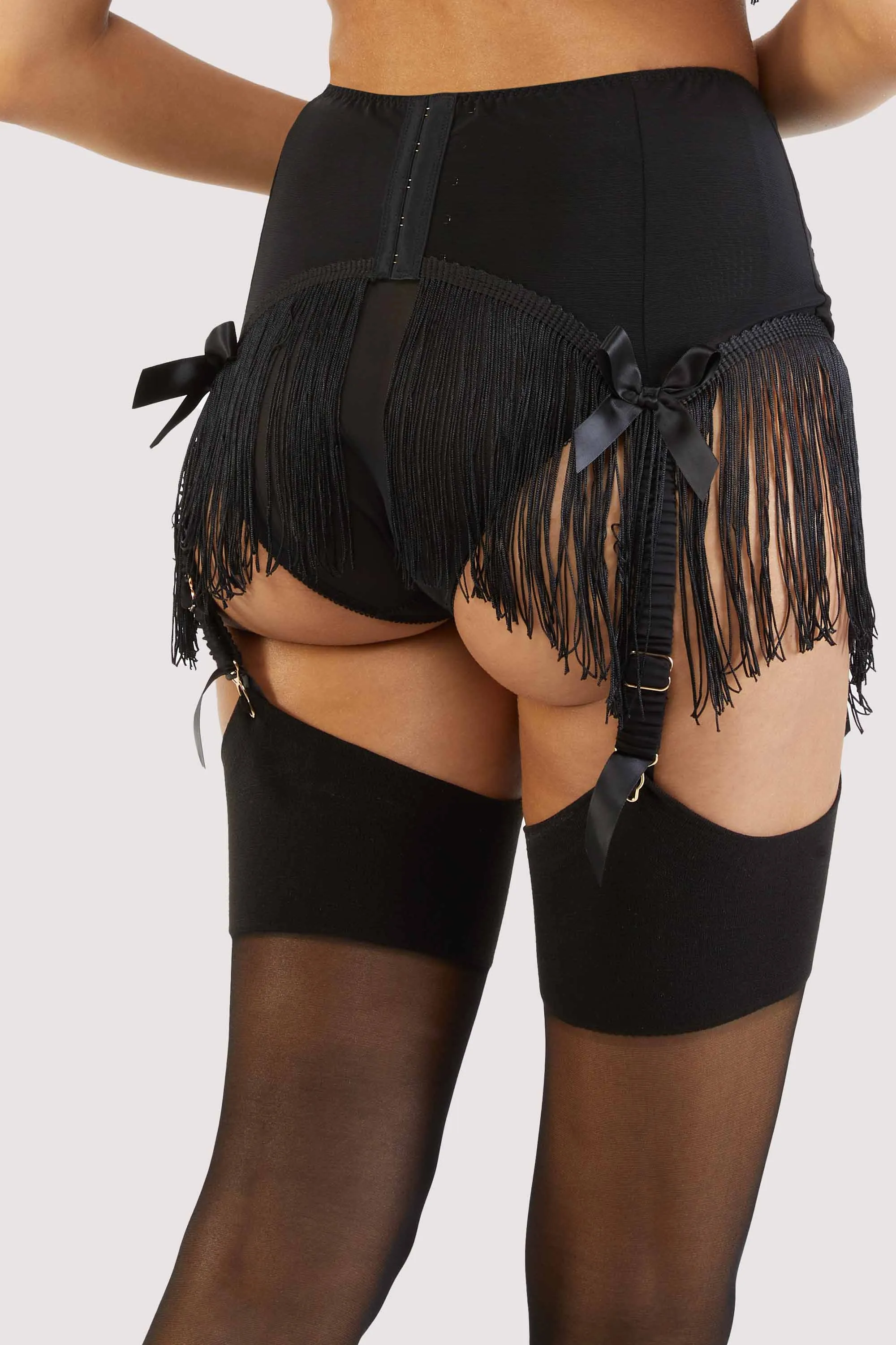 Mabel Western Floral Emboidery And Fringe Suspender Belt