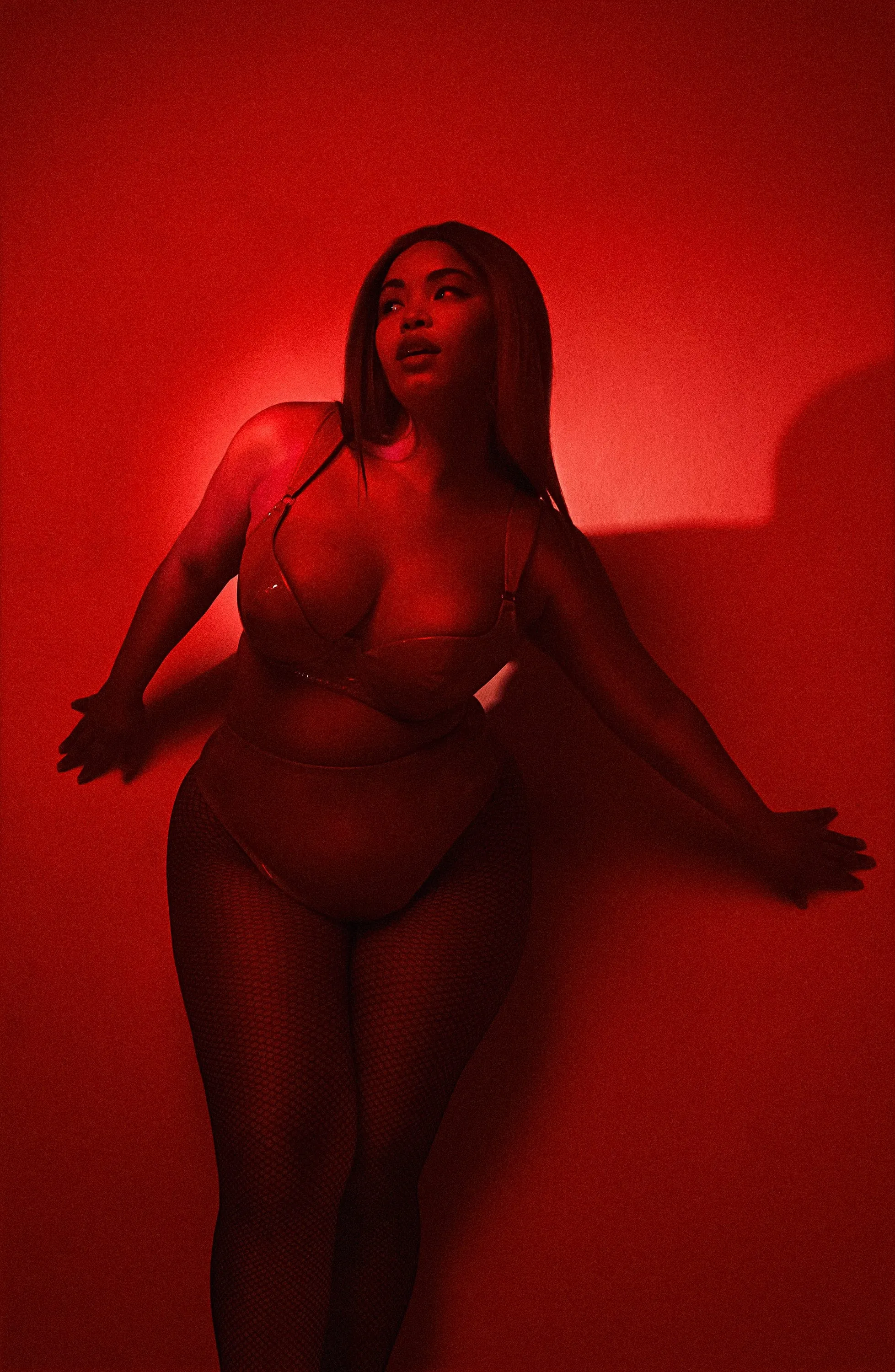 Maxine Red PVC High Waist Curve Brief