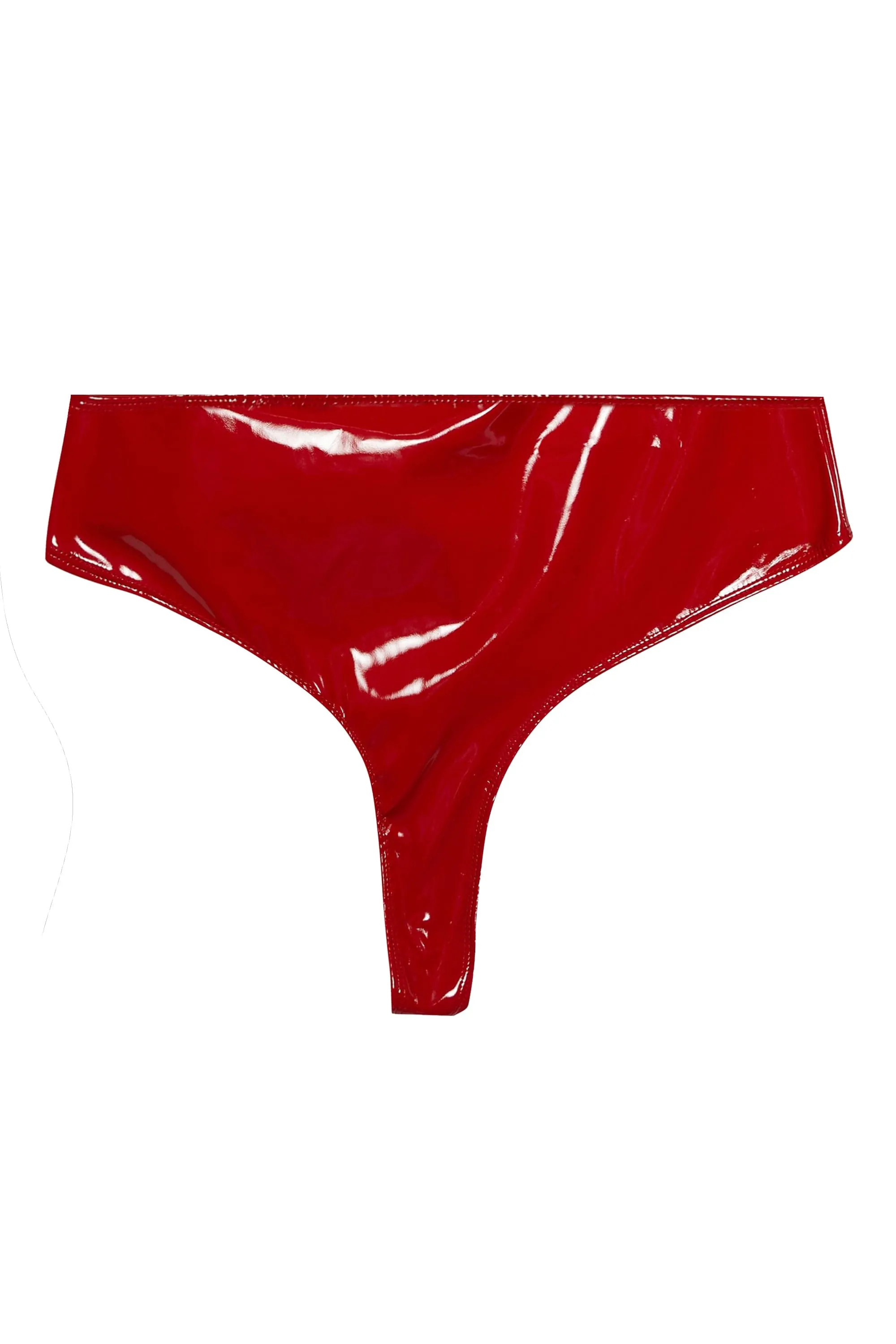 Maxine Red PVC High Waist Curve Brief