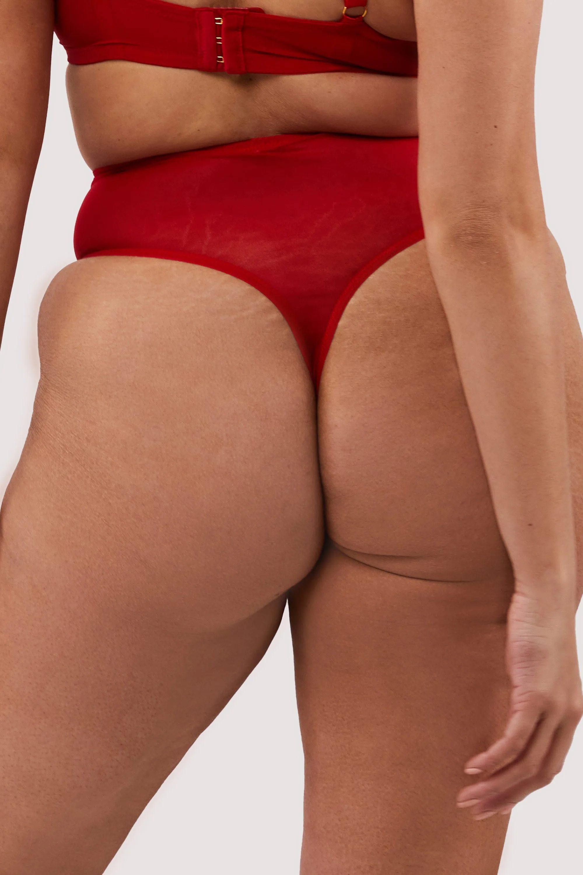 Maxine Red PVC High Waist Curve Brief